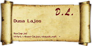 Dusa Lajos névjegykártya